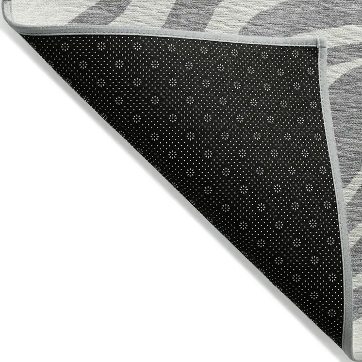 9' X 12' Gray And Ivory Animal Print Washable Indoor Outdoor Area Rug