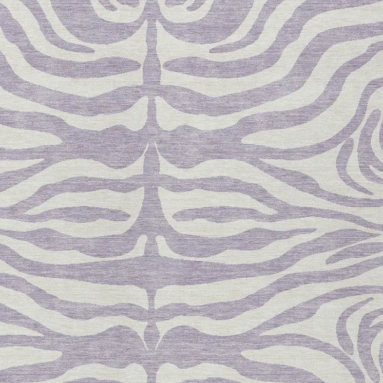 3' X 5' Lavender And Ivory Animal Print Washable Indoor Outdoor Area Rug