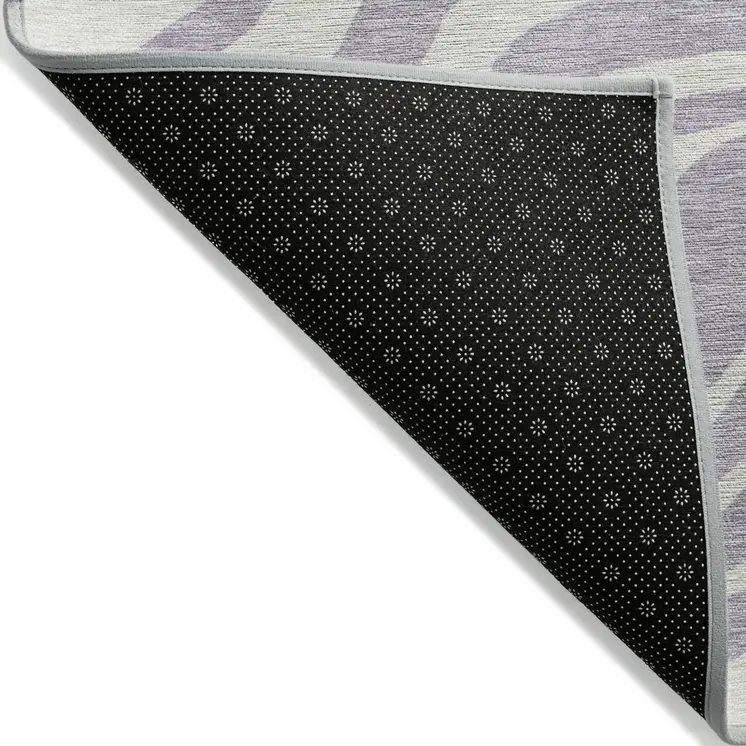 8' X 10' Lavender And Ivory Animal Print Washable Indoor Outdoor Area Rug