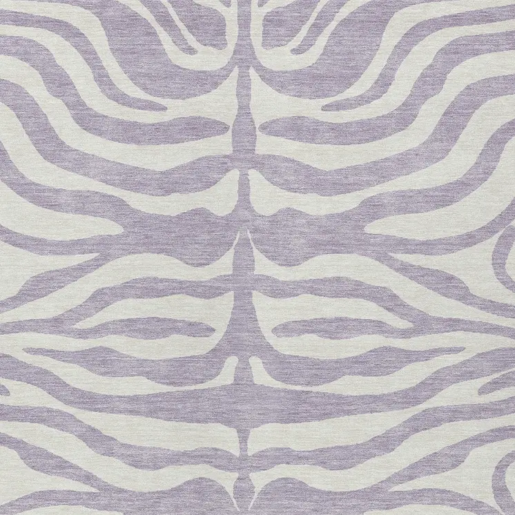 8' X 10' Lavender And Ivory Animal Print Washable Indoor Outdoor Area Rug