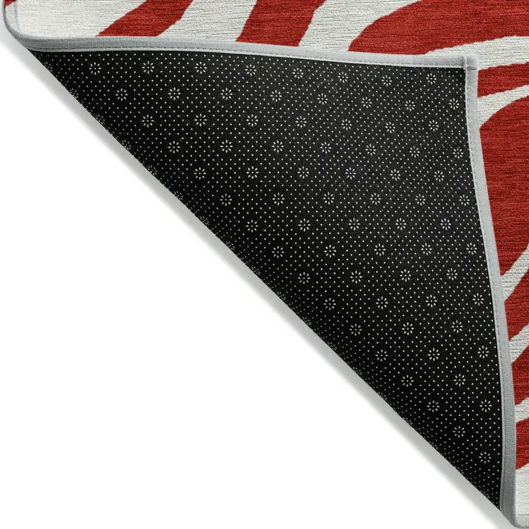 10' X 14' Red And Ivory Animal Print Washable Indoor Outdoor Area Rug