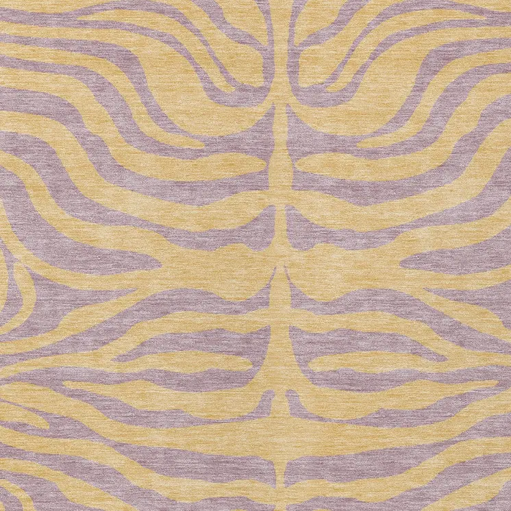 3' X 5' Peach And Purple Animal Print Washable Indoor Outdoor Area Rug