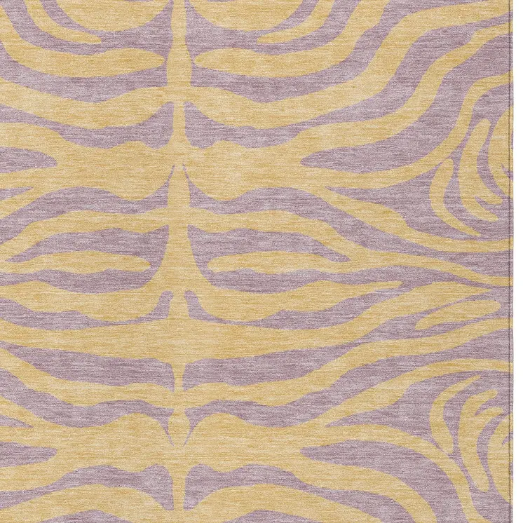 9' X 12' Peach And Purple Animal Print Washable Indoor Outdoor Area Rug