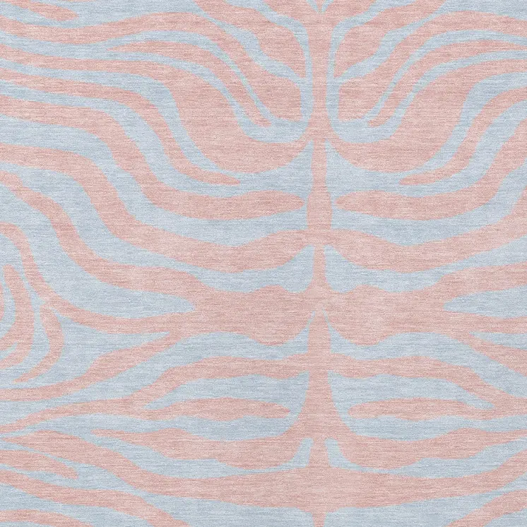 8' X 10' Pink And Gray Animal Print Washable Indoor Outdoor Area Rug
