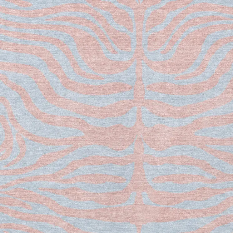 9' X 12' Pink And Gray Animal Print Washable Indoor Outdoor Area Rug