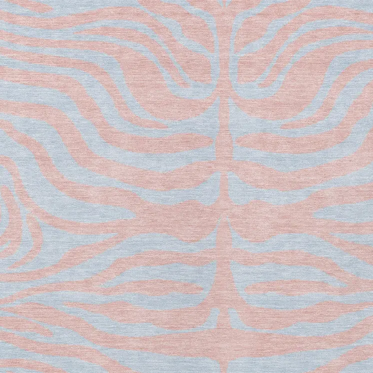 10' X 14' Pink And Gray Animal Print Washable Indoor Outdoor Area Rug