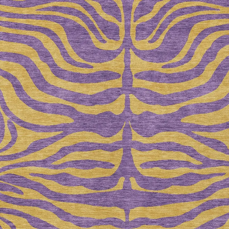 3' X 5' Purple And Copper Animal Print Washable Indoor Outdoor Area Rug