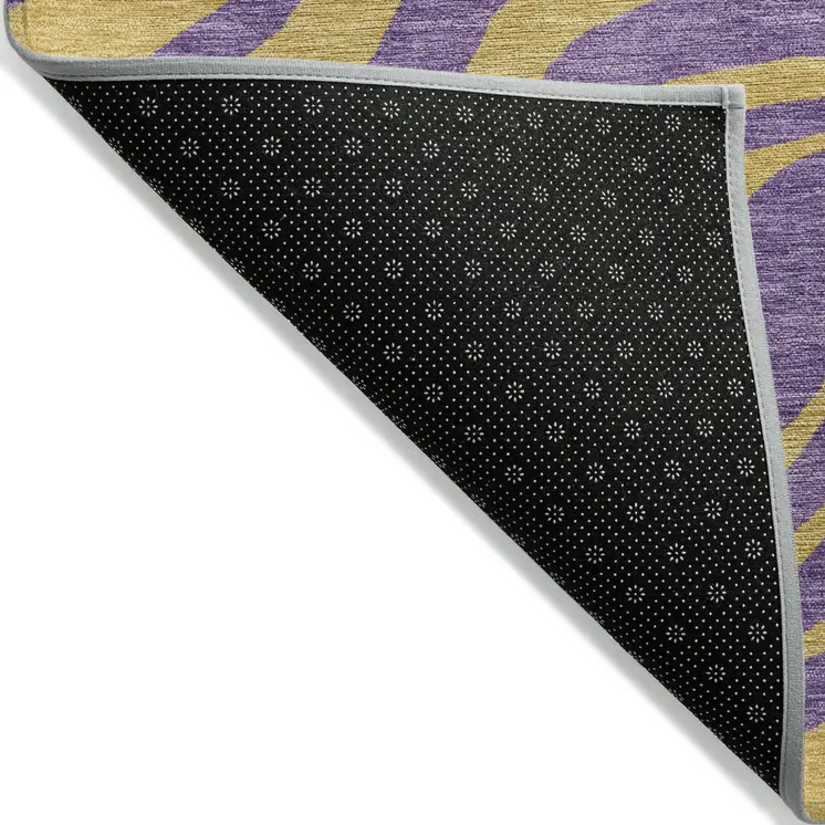 8' X 10' Purple And Copper Animal Print Washable Indoor Outdoor Area Rug