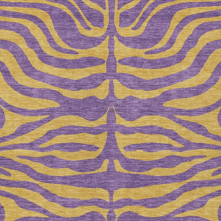 8' X 10' Purple And Copper Animal Print Washable Indoor Outdoor Area Rug