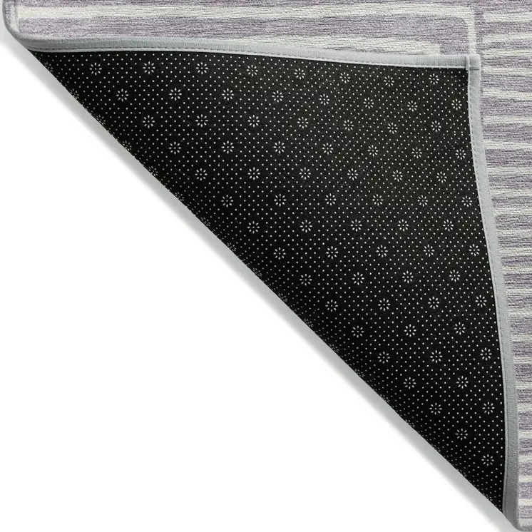 10' X 14' Lavender And Ivory Geometric Washable Indoor Outdoor Area Rug
