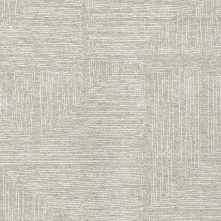 10' X 14' Beige And Ivory Geometric Washable Indoor Outdoor Area Rug