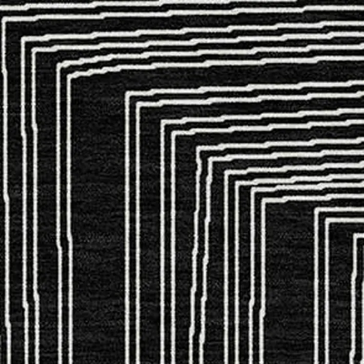 10' X 14' Black And Ivory Geometric Washable Indoor Outdoor Area Rug