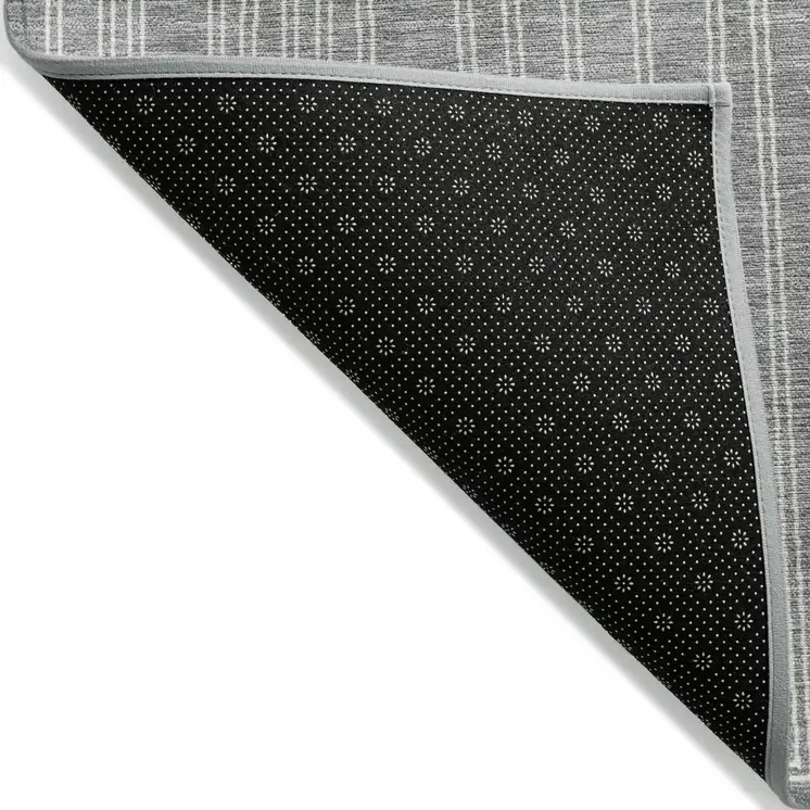 10' X 14' Gray And Ivory Geometric Washable Indoor Outdoor Area Rug