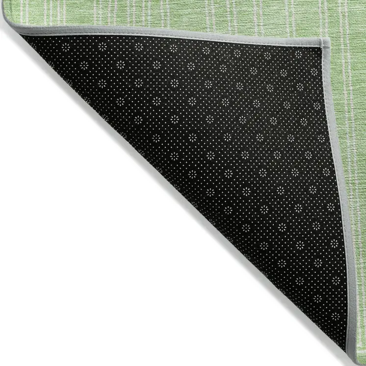 3' X 5' Mint Green And Ivory Geometric Washable Indoor Outdoor Area Rug