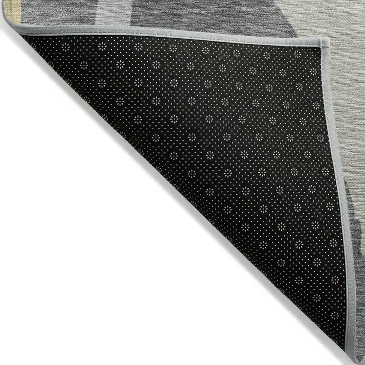 10' X 14' Black Gray And Tan Abstract Washable Indoor Outdoor Area Rug
