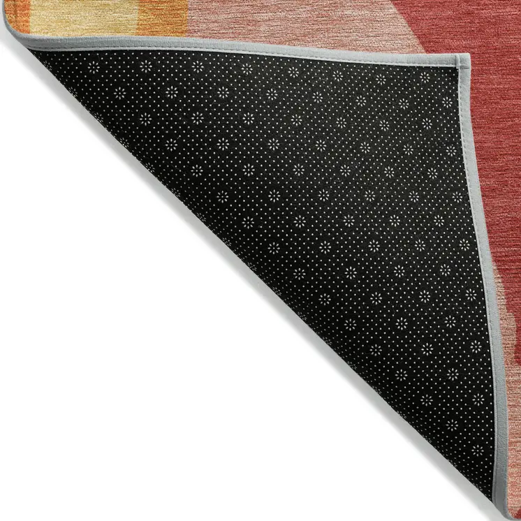 8' X 10' Blush Copper And Ivory Abstract Washable Indoor Outdoor Area Rug