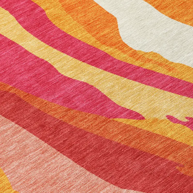 8' X 10' Blush Copper And Ivory Abstract Washable Indoor Outdoor Area Rug