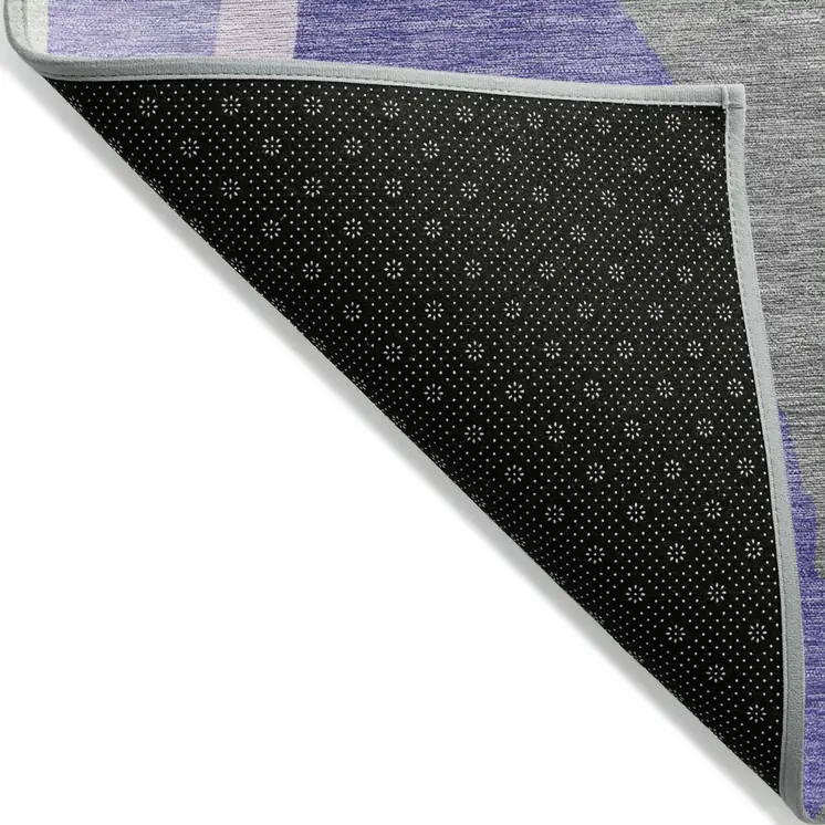 8' X 10' Purple Lavender And Ivory Abstract Washable Indoor Outdoor Area Rug