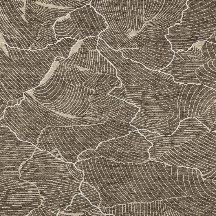 3' X 5' Brown And Ivory Abstract Washable Indoor Outdoor Area Rug