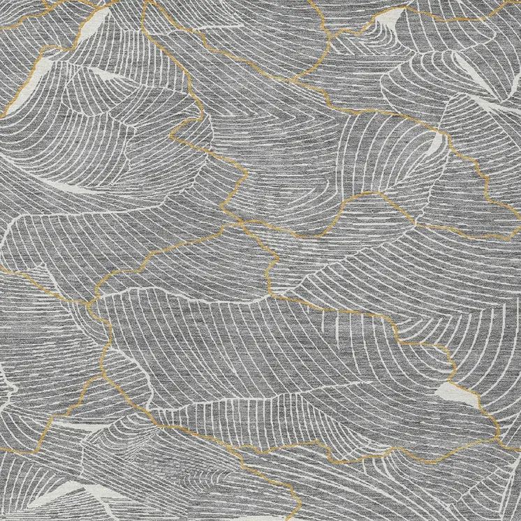 5' X 8' Gray Brown And Ivory Abstract Washable Indoor Outdoor Area Rug