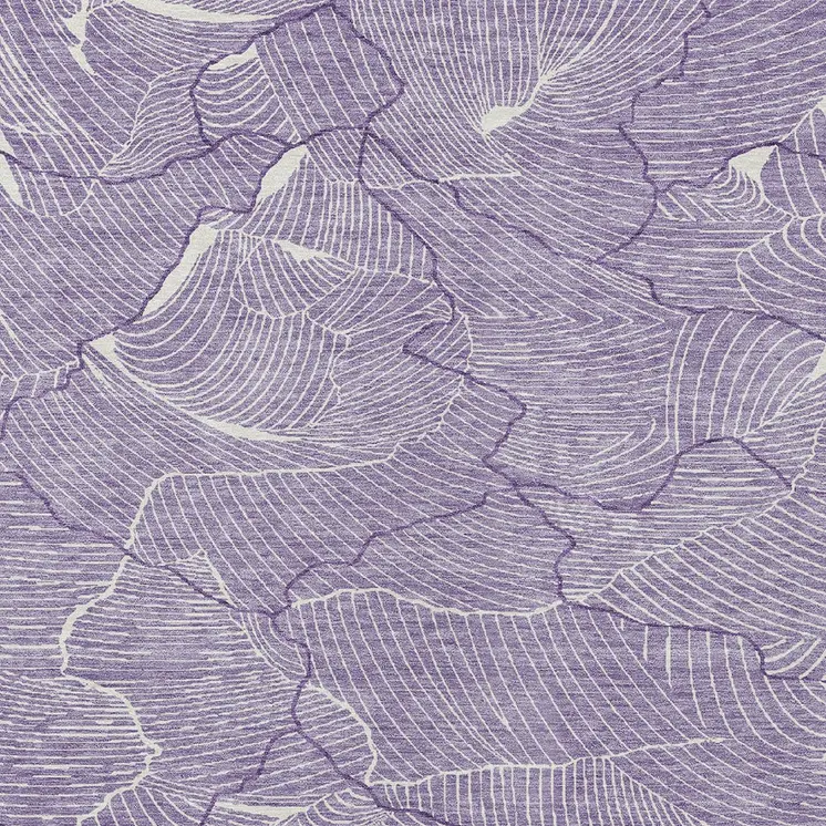 5' X 8' Purple And Ivory Abstract Washable Indoor Outdoor Area Rug