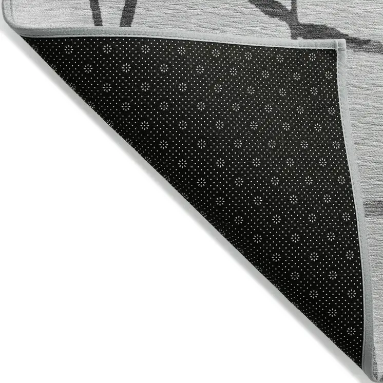 3' X 5' Gray And Charcoal Abstract Washable Indoor Outdoor Area Rug