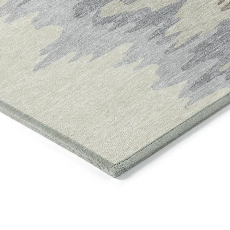 5' X 8' Beige Brown And Gray Abstract Washable Indoor Outdoor Area Rug