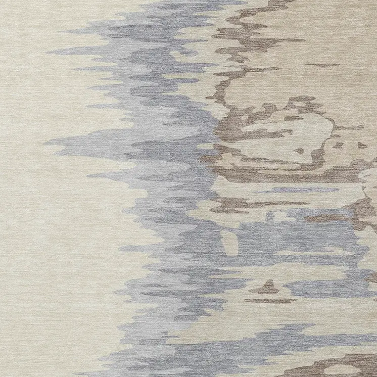 5' X 8' Beige Brown And Gray Abstract Washable Indoor Outdoor Area Rug