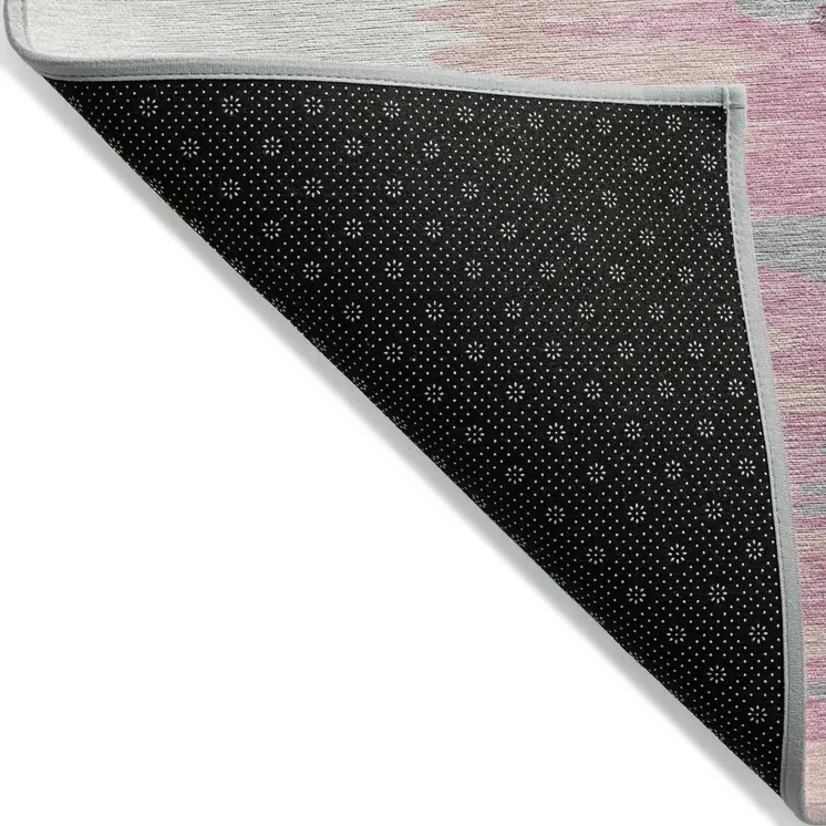 3' X 5' Blush Beige And Gray Abstract Washable Indoor Outdoor Area Rug