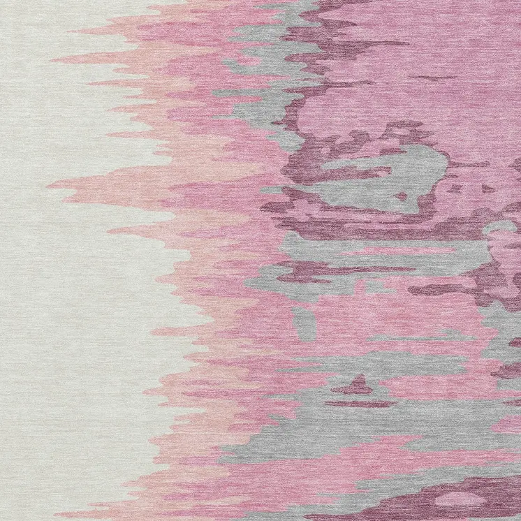 10' X 14' Blush Beige And Gray Abstract Washable Indoor Outdoor Area Rug
