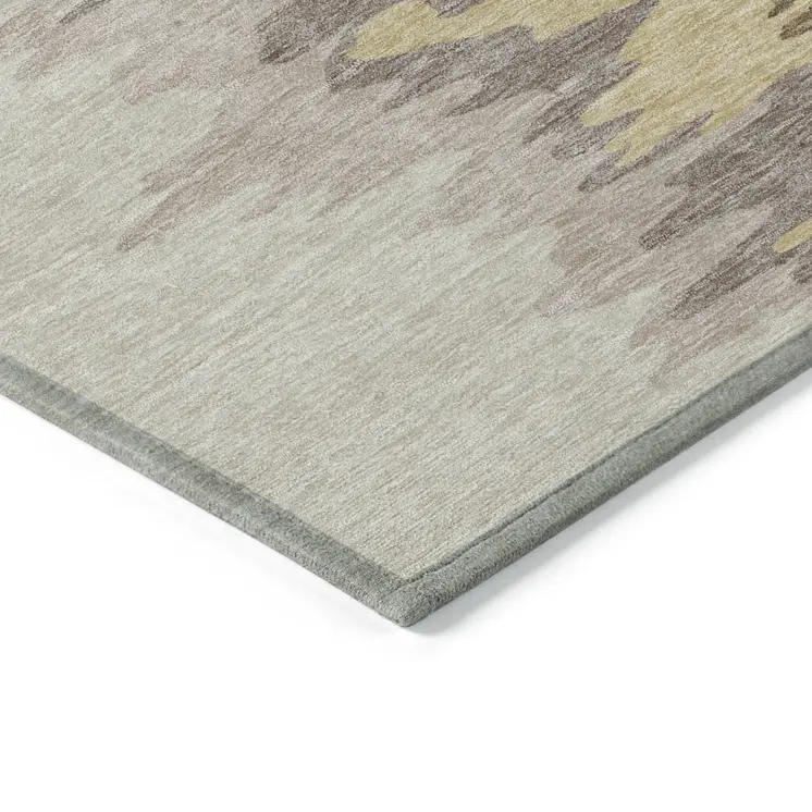 10' X 14' Coffee Beige And Tan Abstract Washable Indoor Outdoor Area Rug