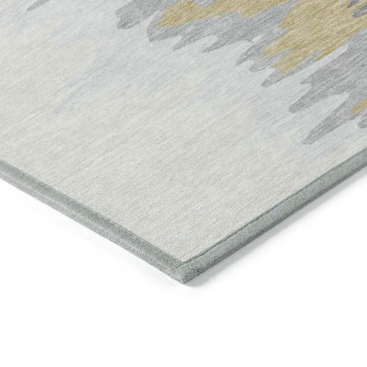 8' X 10' Gray Charcoal And Tan Abstract Washable Indoor Outdoor Area Rug