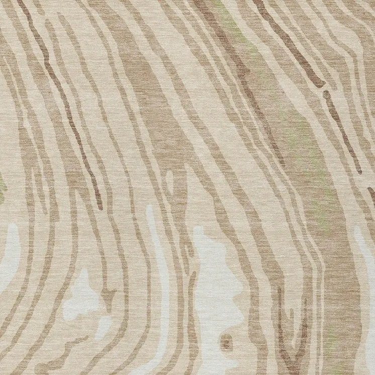 10' X 14' Beige Green And Brown Abstract Washable Indoor Outdoor Area Rug