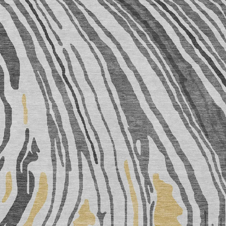 8' X 10' Gray Charcoal And Tan Abstract Washable Indoor Outdoor Area Rug