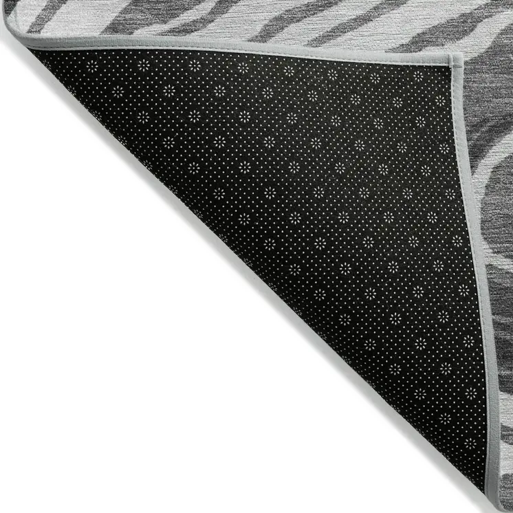 10' X 14' Gray Charcoal And Tan Abstract Washable Indoor Outdoor Area Rug
