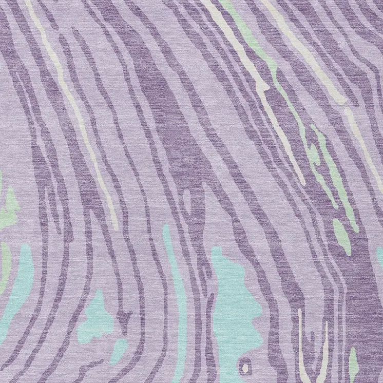 5' X 8' Lavender Sky Blue And Ivory Abstract Washable Indoor Outdoor Area Rug