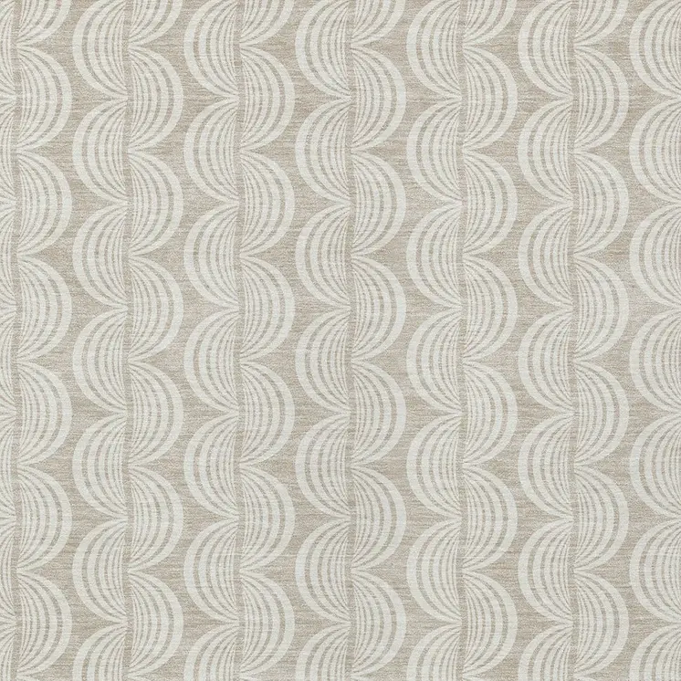 5' X 8' Beige And Ivory Ogee Washable Indoor Outdoor Area Rug