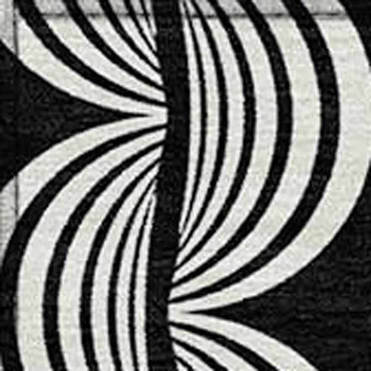 10' X 14' Black And Ivory Ogee Washable Indoor Outdoor Area Rug