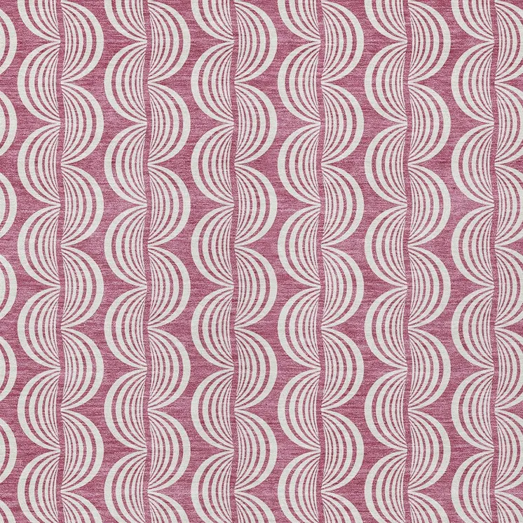 5' X 8' Blush And Beige Ogee Washable Indoor Outdoor Area Rug
