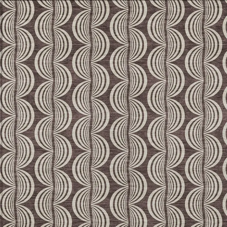 3' X 5' Brown And Beige Ogee Washable Indoor Outdoor Area Rug
