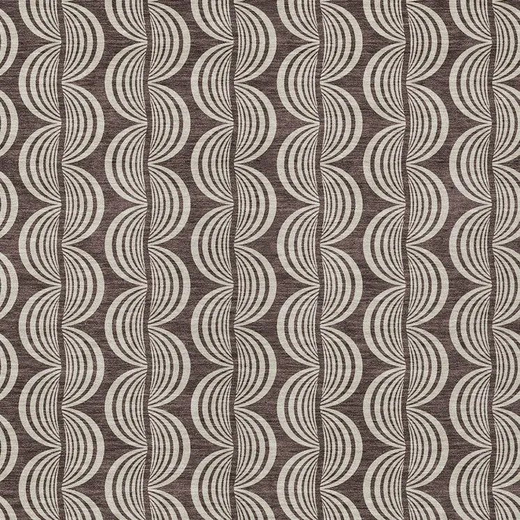 8' X 10' Brown And Beige Ogee Washable Indoor Outdoor Area Rug