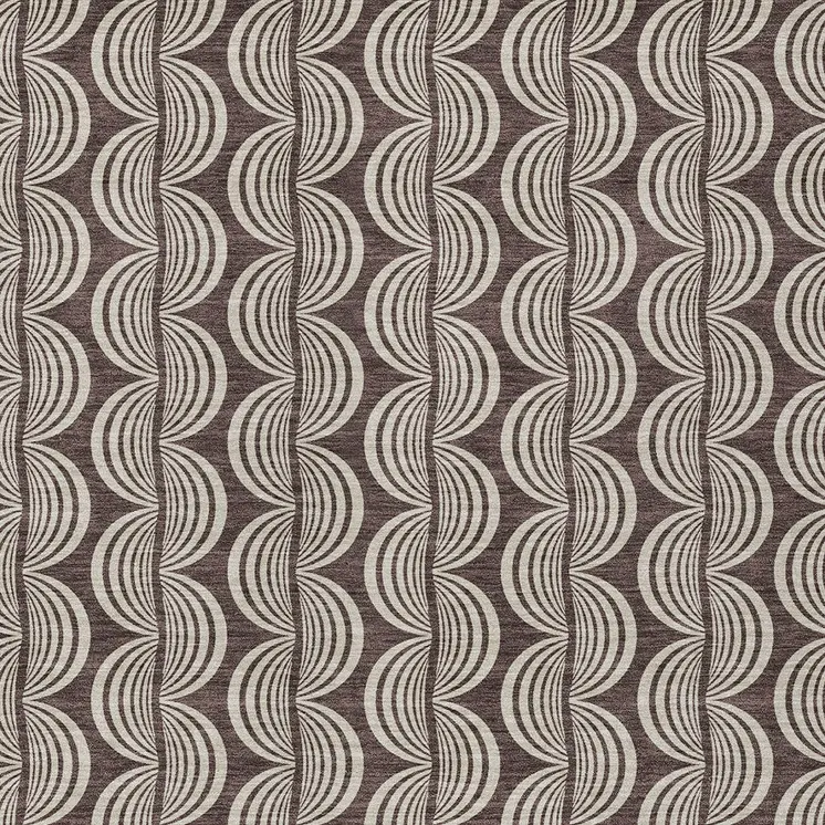 9' X 12' Brown And Beige Ogee Washable Indoor Outdoor Area Rug