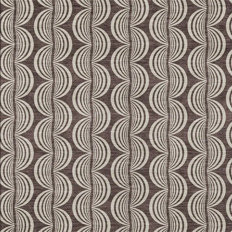 10' X 14' Brown And Beige Ogee Washable Indoor Outdoor Area Rug