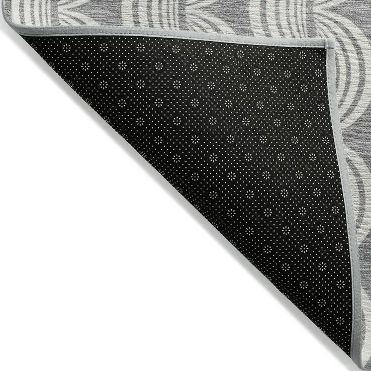 5' X 8' Gray And Ivory Ogee Washable Indoor Outdoor Area Rug
