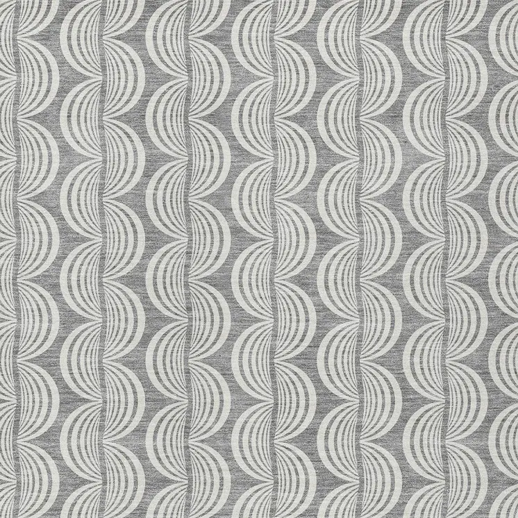 9' X 12' Gray And Ivory Ogee Washable Indoor Outdoor Area Rug