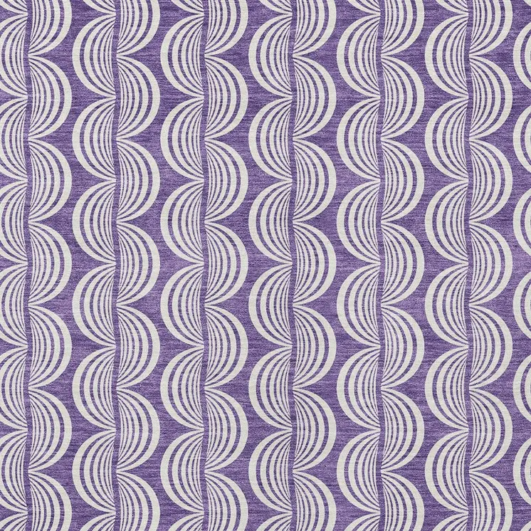 8' X 10' Purple And Ivory Ogee Washable Indoor Outdoor Area Rug