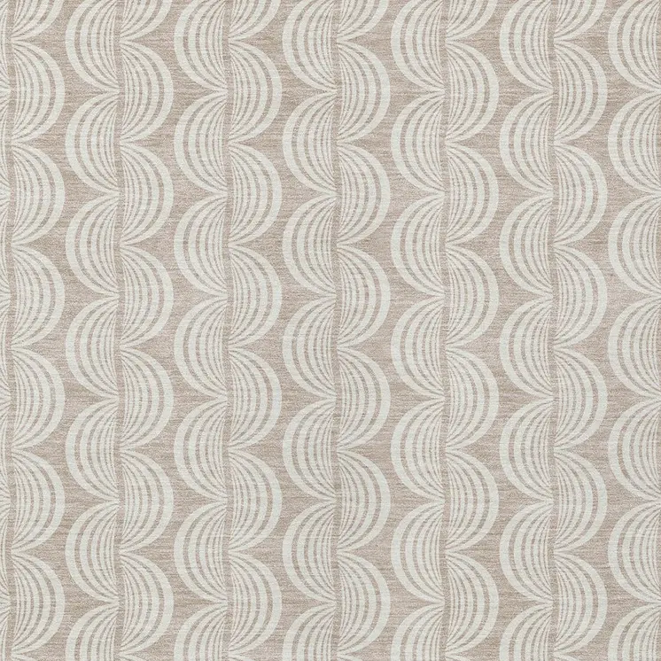 3' X 5' Khaki And Beige Ogee Washable Indoor Outdoor Area Rug
