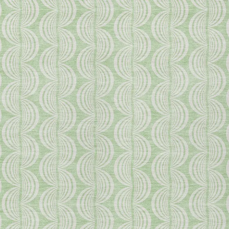 8' X 10' Mint Green And Beige Ogee Washable Indoor Outdoor Area Rug