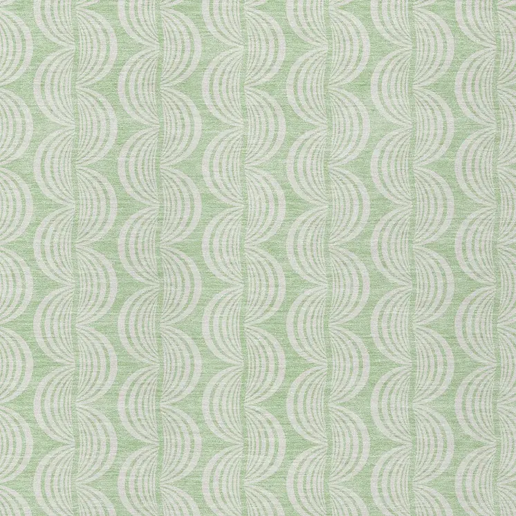 9' X 12' Mint Green And Beige Ogee Washable Indoor Outdoor Area Rug