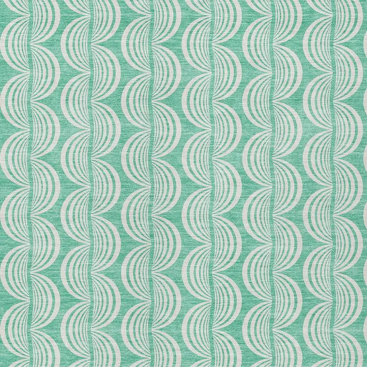 3' X 5' Blue And Ivory Ogee Washable Indoor Outdoor Area Rug